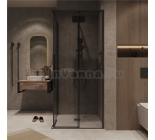 Душевая дверь в нишу Grossman Galaxy 1/2.K33.01.11.21.10 110 см, профиль матовый черный, стекло тонированное