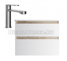 Тумба с раковиной AM.PM X-Joy 80 подвесная, смеситель STWORKI Ноттвиль S34010CR, белый глянец