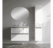 Мебель для ванной комнаты AM.PM X-Joy 80, подвесная, белый глянец, зеркало STWORKI Осло