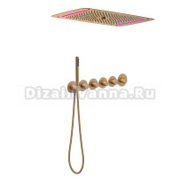 Душевой комплект Timo Saona SX-2319/19SM С ВНУТРЕННЕЙ ЧАСТЬЮ, с термостатом, розовое золото