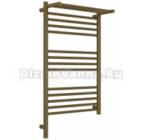 Полотенцесушитель электрический Сунержа Богема 3.1 05-6006-8050 90x55 см, подключение слева, состаренная бронза, лесенка, с полкой