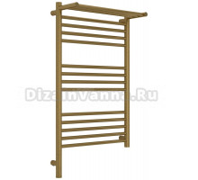 Полотенцесушитель электрический Сунержа Богема 3.1 051-6006-8050 90x55 см, подключение слева, состаренная латунь, лесенка, с полкой