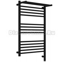 Полотенцесушитель электрический Сунержа Богема 3.1 31-6007-8050 90x55 см, подключение справа, матовый черный, лесенка, с полкой