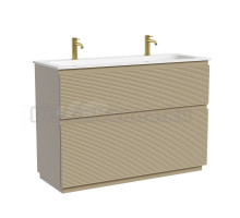 Тумба под раковину в ванную Sancos Folk Floor 1190х445х850 мм, напольная с двумя ящиками, Капучино