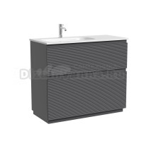 Тумба под раковину в ванную Sancos Folk Floor левая 995х445х850 мм, напольная с двумя ящиками, Grey soft
