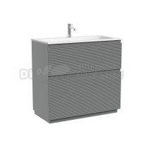 Тумба под раковину в ванную Sancos Folk Floor 890х445х850 мм, напольная с двумя ящиками, Ergraut soft