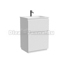 Тумба под раковину в ванную Sancos Folk Floor 590х445х850 мм, напольная с двумя ящиками, Bianco