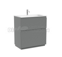 Тумба под раковину в ванную Sancos Folk Floor 790х445х850 мм, напольная с двумя ящиками, Ergraut soft