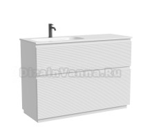 Тумба под раковину в ванную Sancos Folk Floor левая 1190х445х850 мм, напольная с двумя ящиками, Bianco