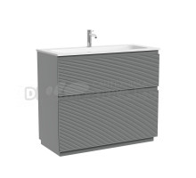 Тумба под раковину в ванную Sancos Folk Floor 995х445х850 мм, напольная с двумя ящиками, Ergraut soft