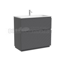 Тумба под раковину в ванную Sancos Folk Floor 890х445х850 мм, напольная с двумя ящиками, Grey soft