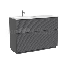 Тумба под раковину в ванную Sancos Folk Floor левая 1190х445х850 мм, напольная с двумя ящиками, Grey soft