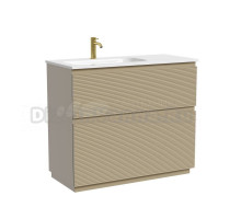 Тумба под раковину в ванную Sancos Folk Floor левая 995х445х850 мм, напольная с двумя ящиками, Капучино