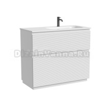 Тумба под раковину в ванную Sancos Folk Floor правая 995х445х850 мм, напольная с двумя ящиками, Bianco