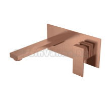 Смеситель для раковины Boheme Qubic 475-CB С ВНУТРЕННЕЙ ЧАСТЬЮ, copper brushed