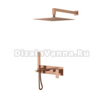 Душевой комплект Boheme Qubic 474-CB С ВНУТРЕННЕЙ ЧАСТЬЮ, copper brushed