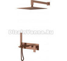 Душевой комплект Boheme Qubic 474-BRB С ВНУТРЕННЕЙ ЧАСТЬЮ, brushed bronze