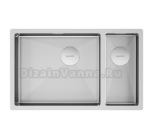 Мойка кухонная Paulmark Next 69/2S UNI PM226944-BSL брашированная нержавеющая сталь