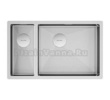 Мойка кухонная Paulmark Next 69/2S UNI PM226944-BSR брашированная нержавеющая сталь