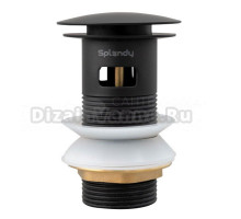 Донный клапан для раковины Splendy AA3071YORMBM с переливом, матовый черный