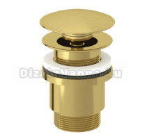 Донный клапан для раковины Kludi 10426N0-00 с переливом, брашированное золото