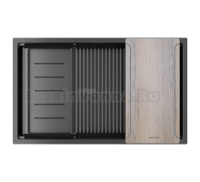 Мойка кухонная Paulmark Next-Multi Sink 74 UNI PM787445-GM вороненая сталь