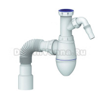 Сифон для раковины Unicorn 533258 40 мм, бутылочный, белый