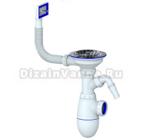 Сифон для раковины Unicorn 533281 90 мм, бутылочный, белый