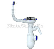 Сифон для раковины Unicorn 533282 90 мм, бутылочный, белый