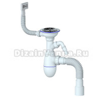 Сифон для раковины Unicorn 534496 90 мм, бутылочный, белый