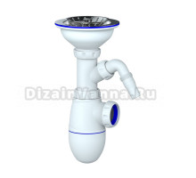 Сифон для раковины Unicorn 544818 90 мм, бутылочный, белый