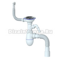 Сифон для раковины Unicorn 544821 90 мм, бутылочный, белый