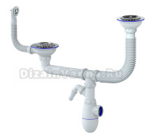 Сифон для раковины Unicorn 544823 90 мм, бутылочный, белый