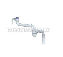 Сифон для раковины Unicorn 553587 40 мм, трубный, белый
