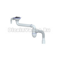 Сифон для раковины Unicorn 553588 90 мм, трубный, белый