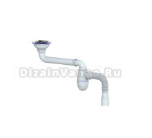Сифон для раковины Unicorn 553590 90 мм, трубный, белый