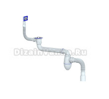 Сифон для раковины Unicorn 553591 40 мм, трубный, белый