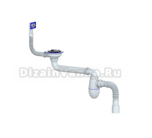 Сифон для раковины Unicorn 553592 90 мм, трубный, белый