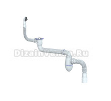 Сифон для раковины Unicorn 553593 40 мм, трубный, белый