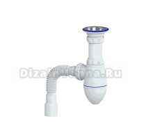 Сифон для раковины Unicorn 555102 32 мм, бутылочный, белый