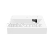 Раковина над стиральной машиной Mixline 557082 60 глянцевая белая, прямоугольная, литьевой мрамор