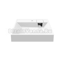 Раковина над стиральной машиной Mixline 557083 60 глянцевая белая, прямоугольная, литьевой мрамор