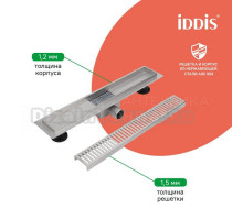 Душевой трап (лоток) IDDIS Level 975A6SB10DZ 60 см, решетка глянцевый хром, с сифоном