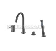 Смеситель на борт ванны Oliveeka Y OL-669017-BGM матовый оружейный металл