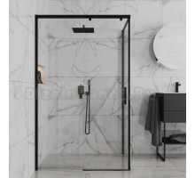 84YO12080 Душевое ограждение 120х80 см Paini Dax, прямоугольное, раздвижное, универсальное, черный