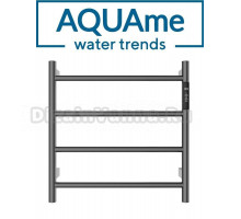 Полотенцесушитель электрический AQUAme AQM3124GM 45x45 см, шлифованный темный металл, лесенка