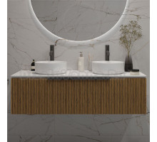 Тумба с раковиной ЗОВ Кито 120 подвесная, со столешницей, белая, тростник