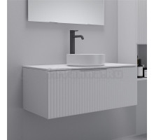 Тумба с раковиной ЗОВ Кито Флавио 80 подвесная, со столешницей, белая pet