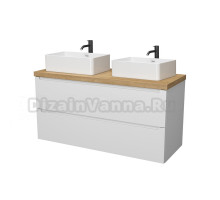 Тумба с раковиной ЗОВ Дион 120 подвесная, со столешницей, матовая белая