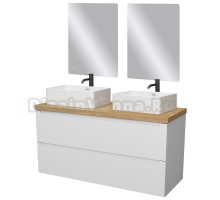 Мебель для ванной комнаты ЗОВ Дион 120 подвесная, со столешницей, матовая белая